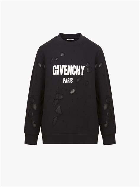 givenchy paris sweatshirt mens|Givenchy destroyed sweatshirt.